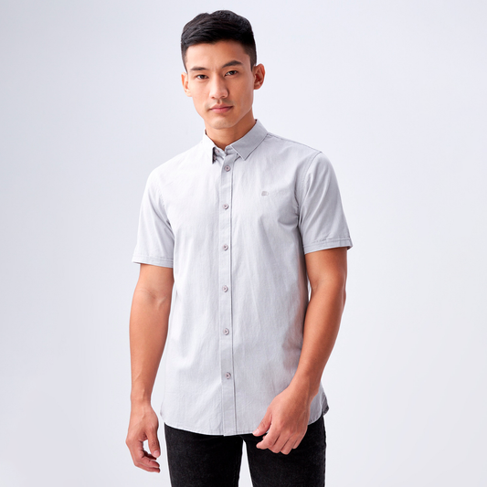 Camisa Manga Corta Americanino 810D002 Slim Fit Gris Claro