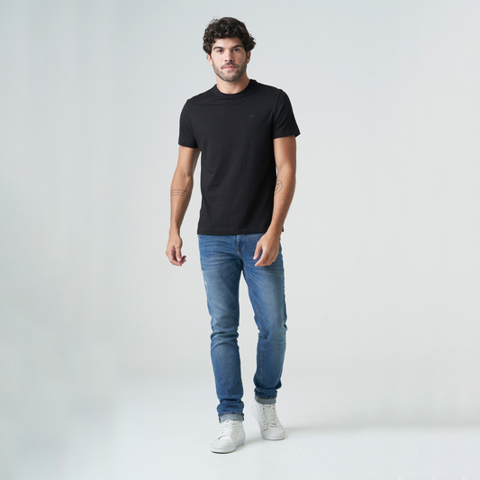 Camiseta Cuello Redondo Americanino 840C000 Basica Slim Fit Negro