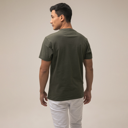 Camiseta Cuello Redondo Americanino 840D000 Basica Slim Fit Verde Militar Oscuro