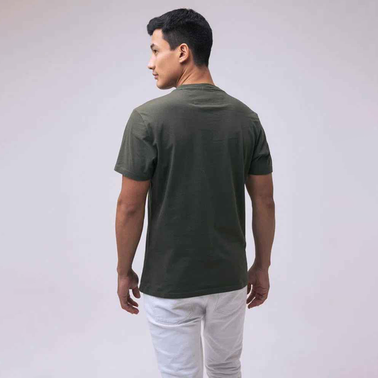 Camiseta Cuello Redondo Americanino 840D000 Basica Slim Fit Verde Militar