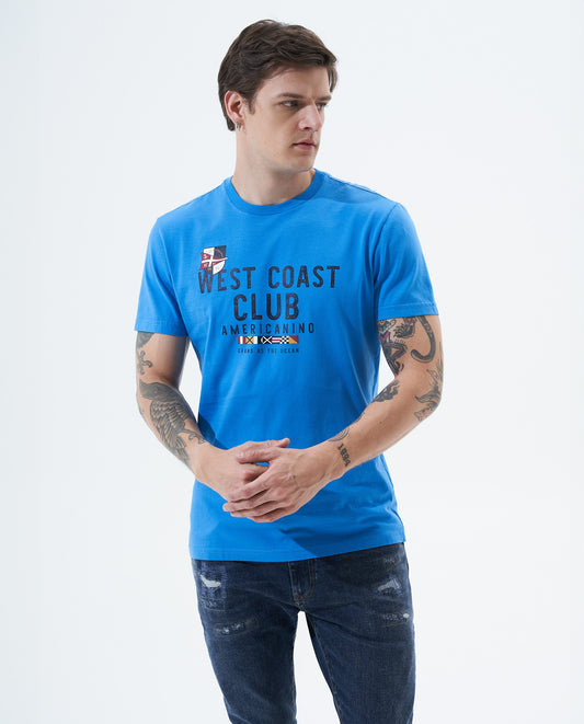 Camiseta Cuello Redondo Americanino 841F002 Slim Fit Azul Legion