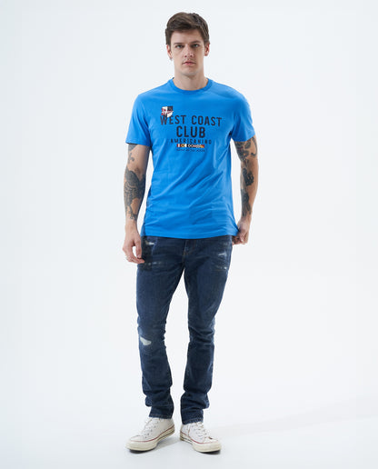 Camiseta Cuello Redondo Americanino 841F002 Slim Fit Azul Legion