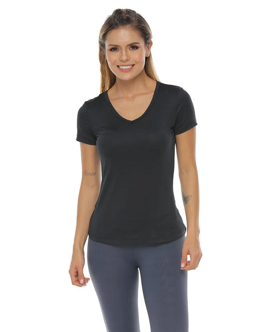 Racketball Camiseta Cuello V Mujer 94941 Negro