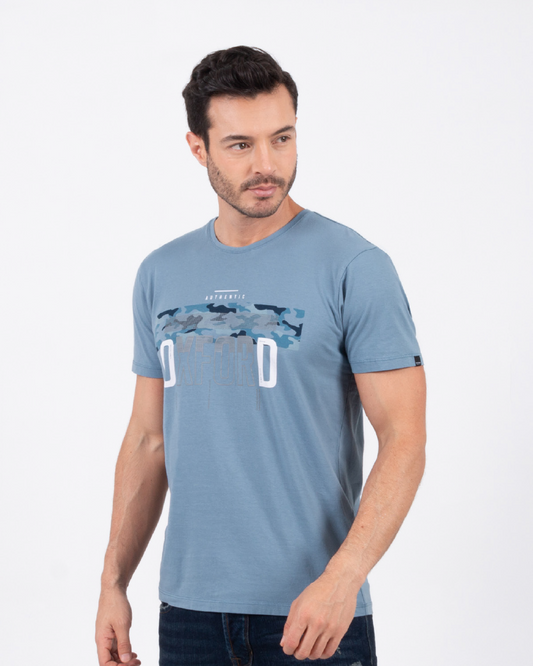 Camiseta Cuello Redondo Oxford 333492 Celeste