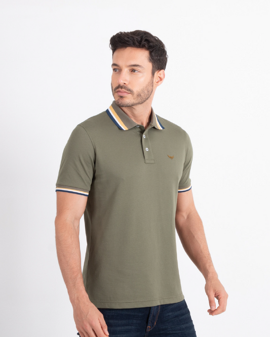 Camiseta Polo Oxford 021890 Verde Militar