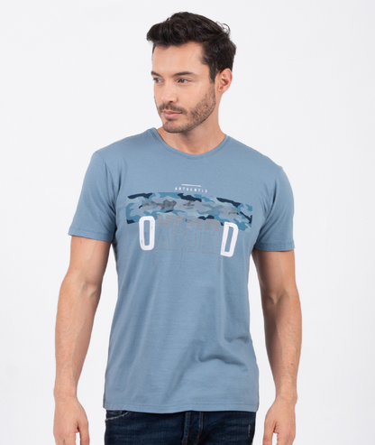 Camiseta Cuello Redondo Oxford 333492 Celeste