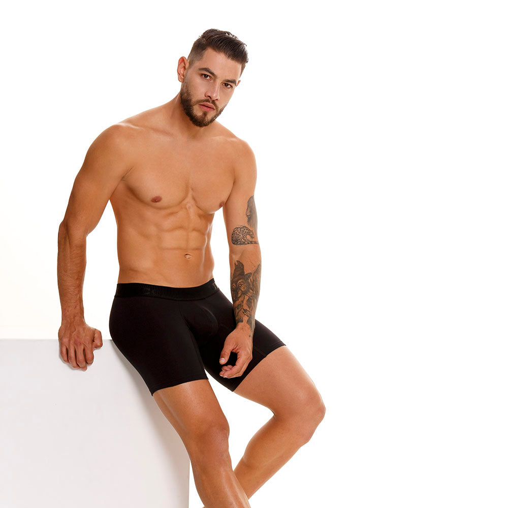 Boxer Unico Clasico Roble A23 Medio Algodon Negro