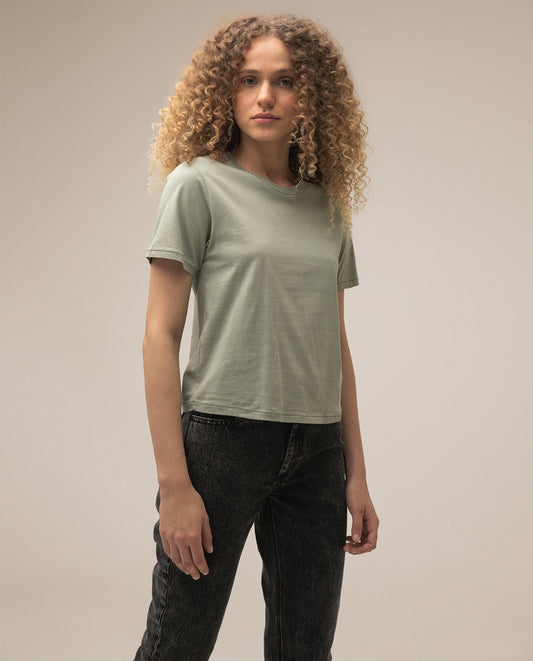 Camiseta Dama Americanino 600D004 Basica Cuello Redondo Verde