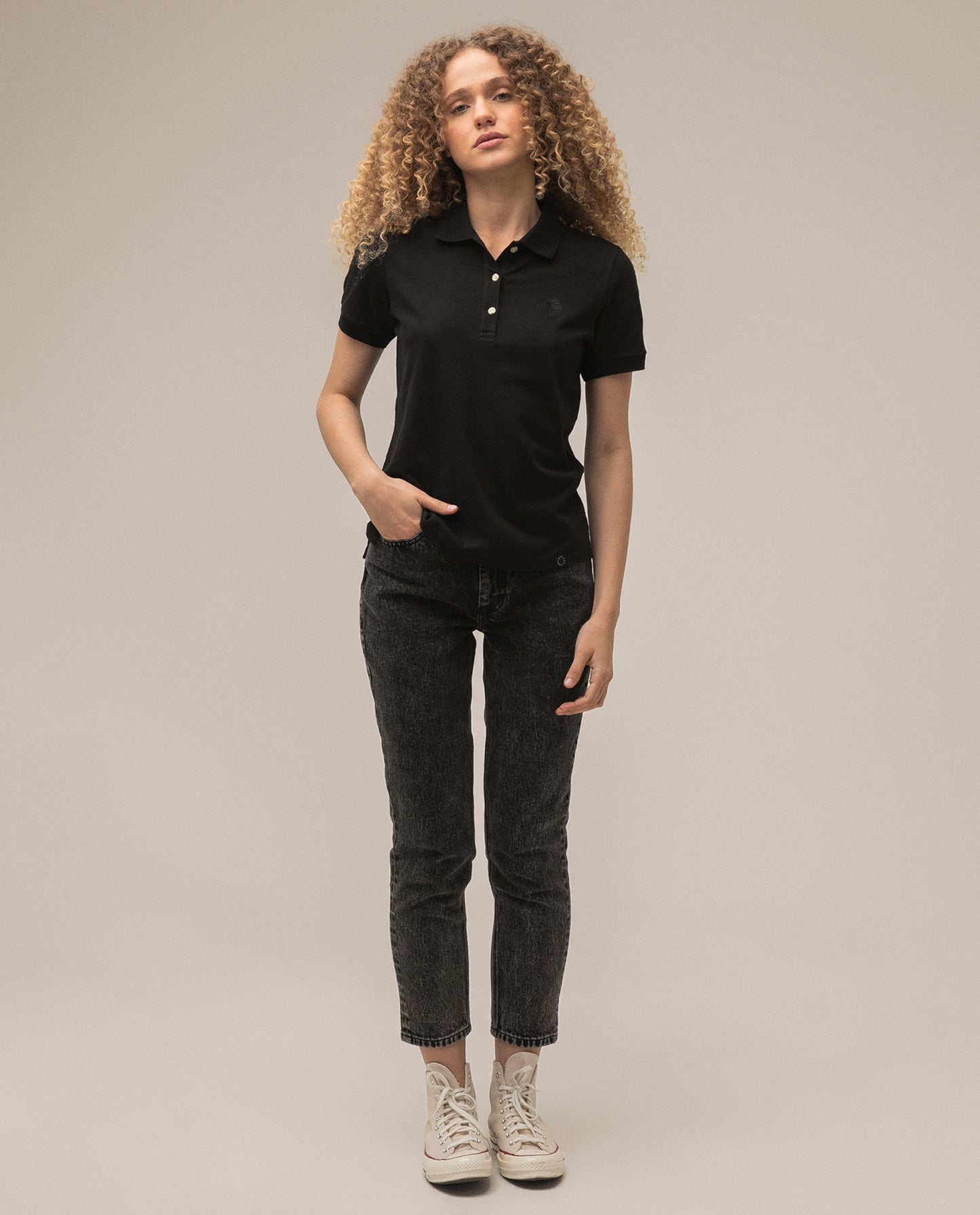 Camiseta Dama Americanino 600D007 Basica Polo Negro