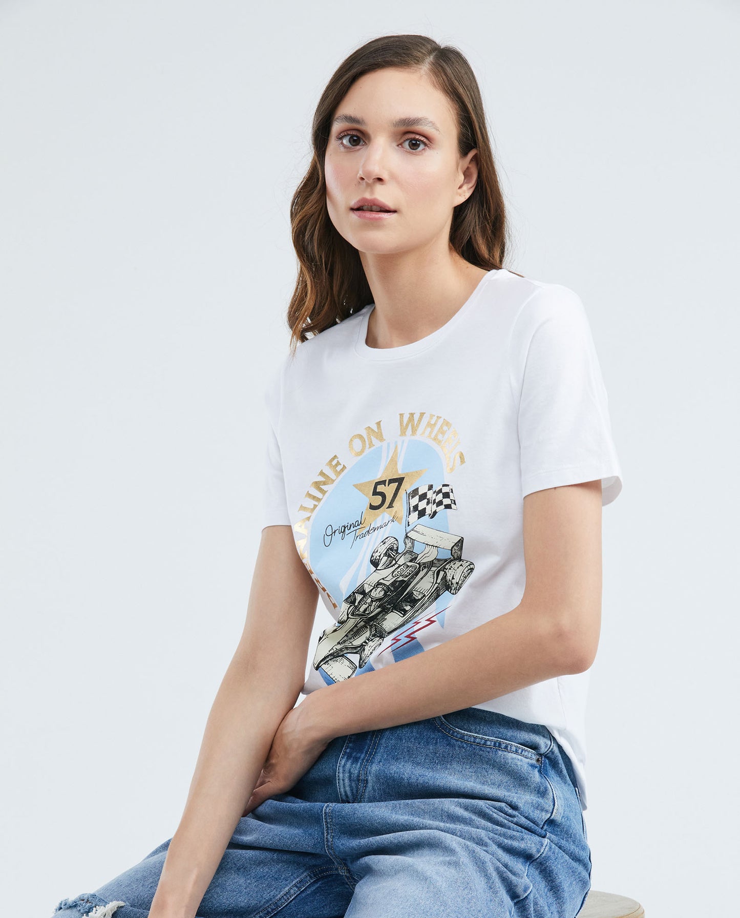 Camiseta Dama Chevignon 709E931 Racing Blanco