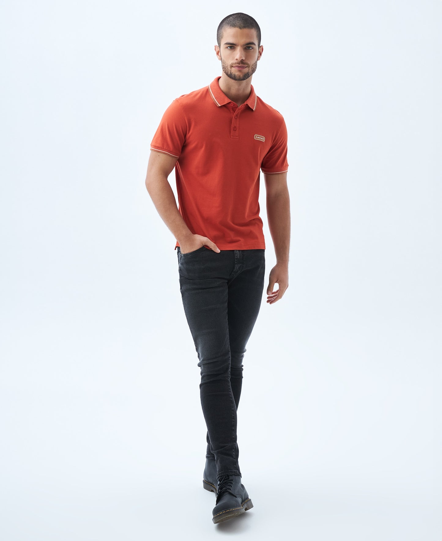 Camiseta Polo Americanino 809E000 Slim Fit Naranja