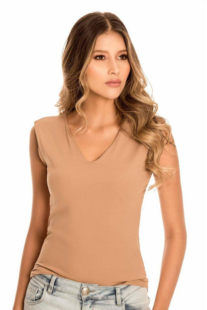 Blusa Ragstyle Pf14120029 Top Blend Basic Beige Medio