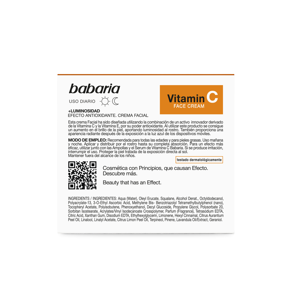 Babaria Crema Facial Vitamina C Antioxidante + Luminosidad 50 ml