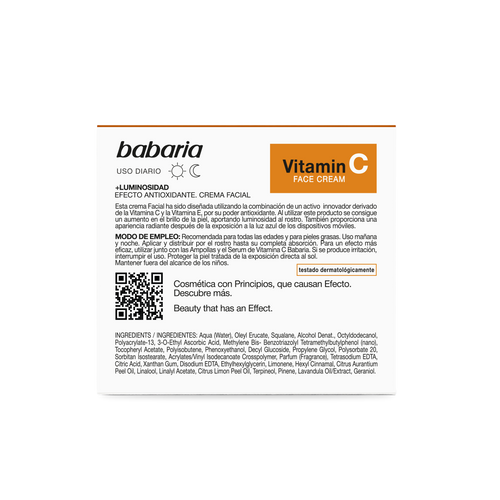 Babaria Crema Facial Vitamina C Antioxidante + Luminosidad 50 ml