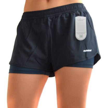 Racketball Pantaloneta Running Con Fit Interior Mujer 42347 Gris Oscuro