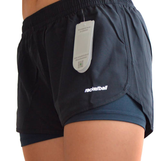 Racketball Pantaloneta Running Con Fit Interior Mujer 42347 Gris Oscuro