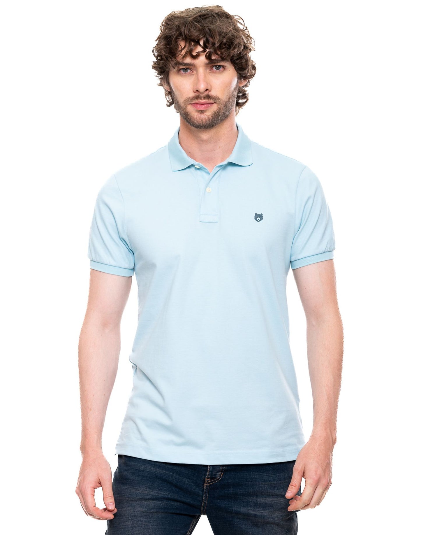 Camiseta Polo Color Blue 342903 Slim Azul Claro