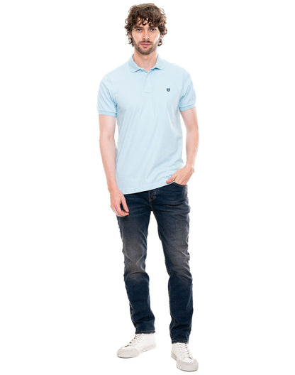 Camiseta Polo Color Blue 342903 Slim Azul Claro