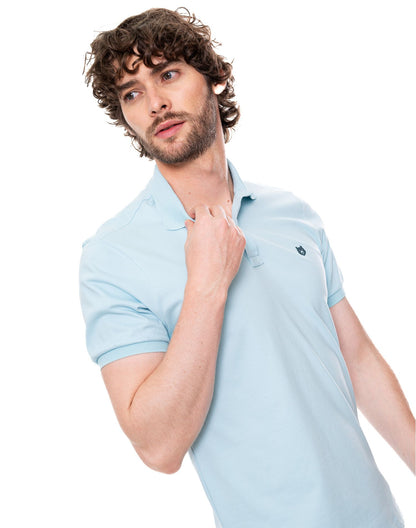 Camiseta Polo Color Blue 342903 Slim Azul Claro