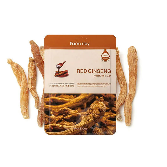 Mascarilla Facial Sheet Mask Farm Stay Red Ginseng (Ginseng Rojo)