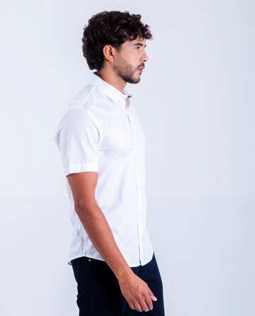 Camisa Manga Corta Oxford 032861 Blanco