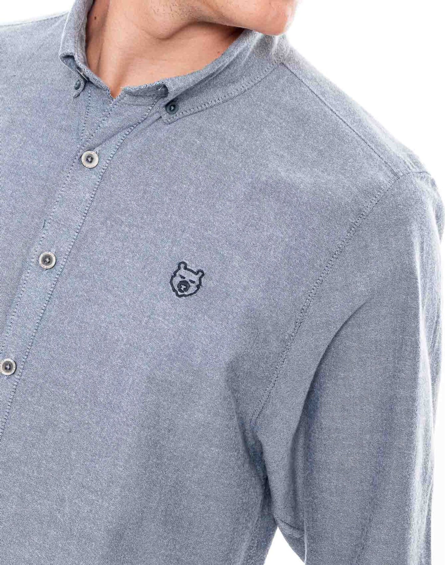 Camisa Manga Larga Color Blue 312601 Azul