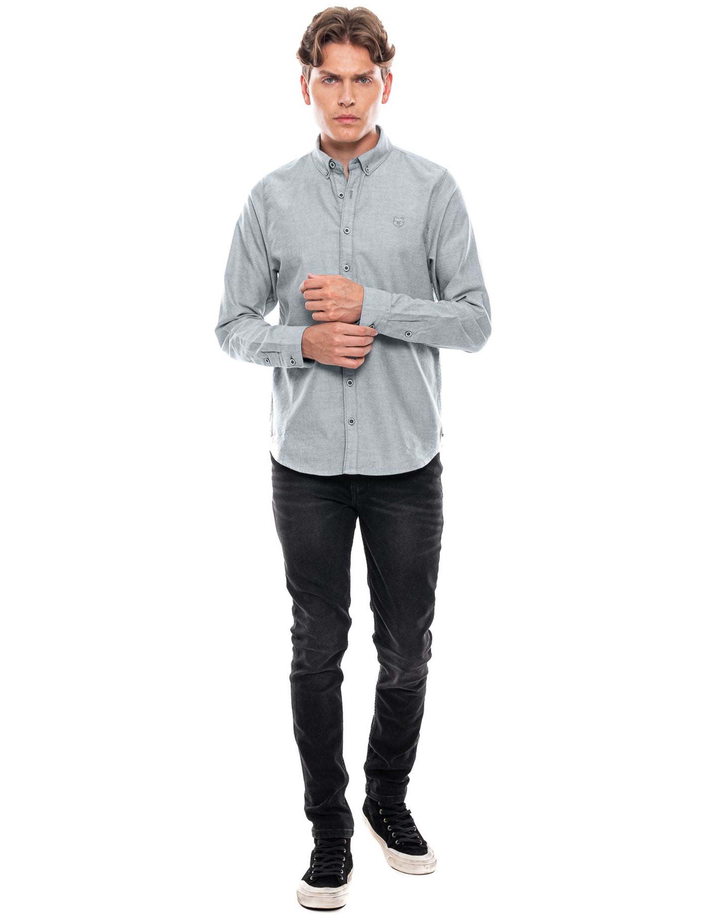 Camisa Manga Larga Color Blue 312601 Verde