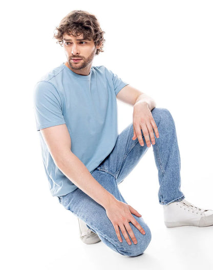 Camiseta Cuello Redondo Color Blue 312304 Azul Claro