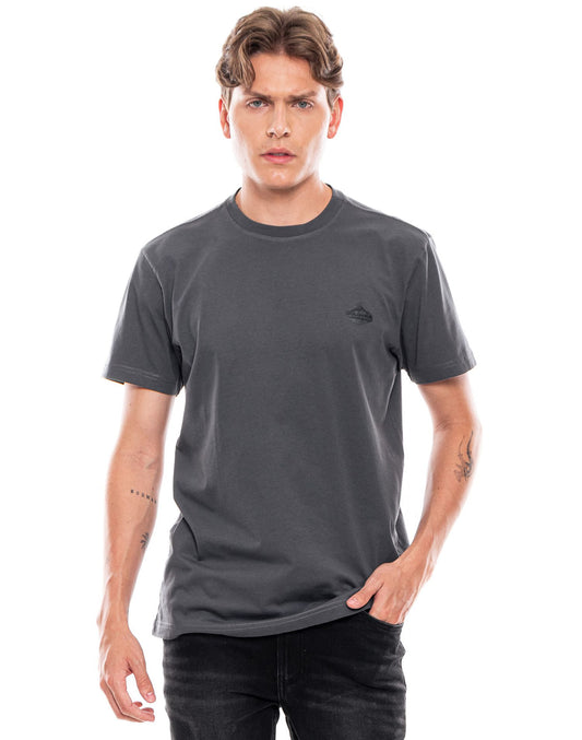 Camiseta Cuello Redondo Color Blue 322303 Gris Oscuro