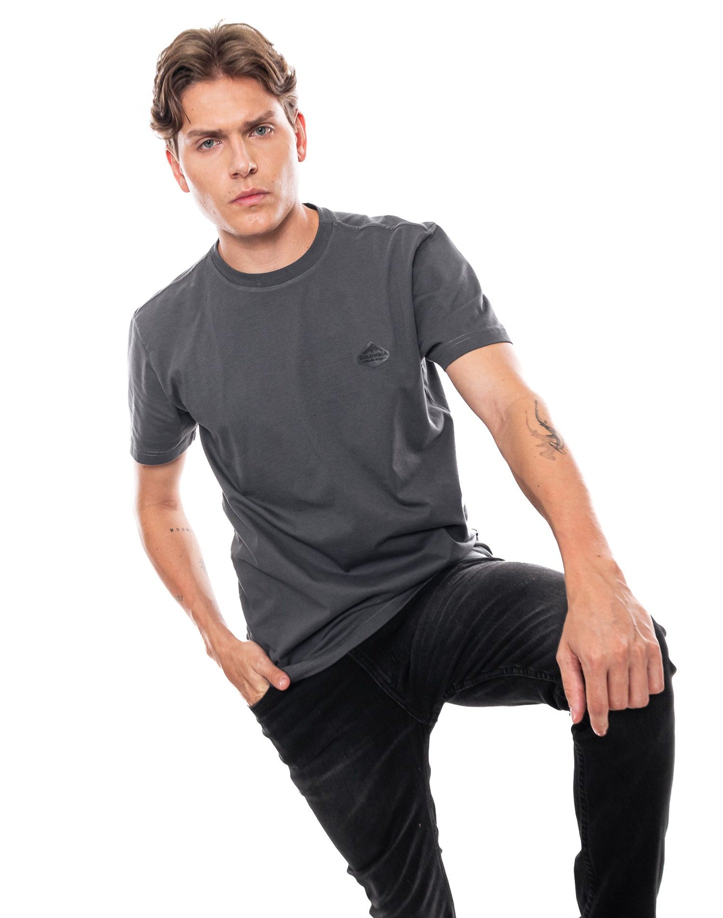 Camiseta Cuello Redondo Color Blue 322303 Gris Oscuro