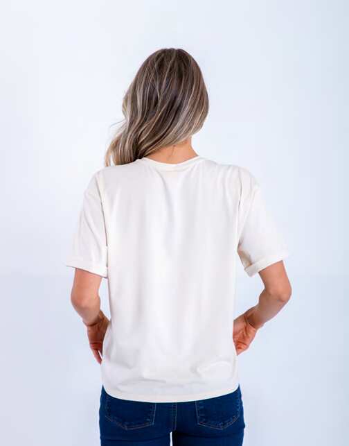 Camiseta Dama Oxford 641586 Cuello Redondo Ivory