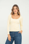 Camiseta Dama Ragstyle Pf31122425 Rib Malaga Amarillo Masmelo