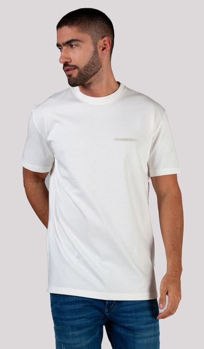 Camiseta Cuello Redondo Oxford 333666 Oversized Crudo