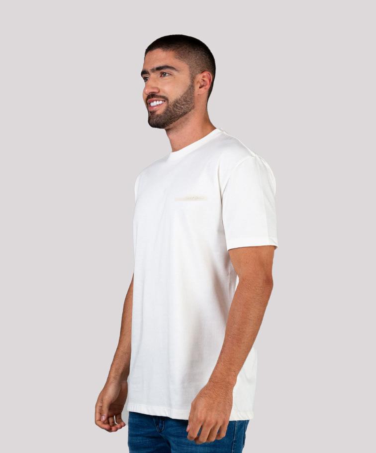Camiseta Cuello Redondo Oxford 333666 Oversized Crudo