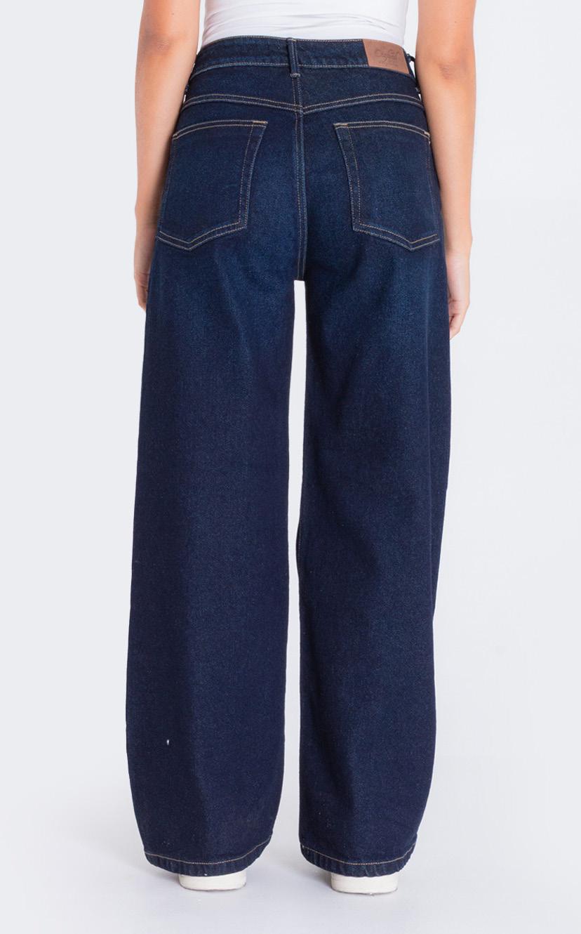 Jean Dama Oxford 041495 Palazzo Azul Oscuro Wide Leg