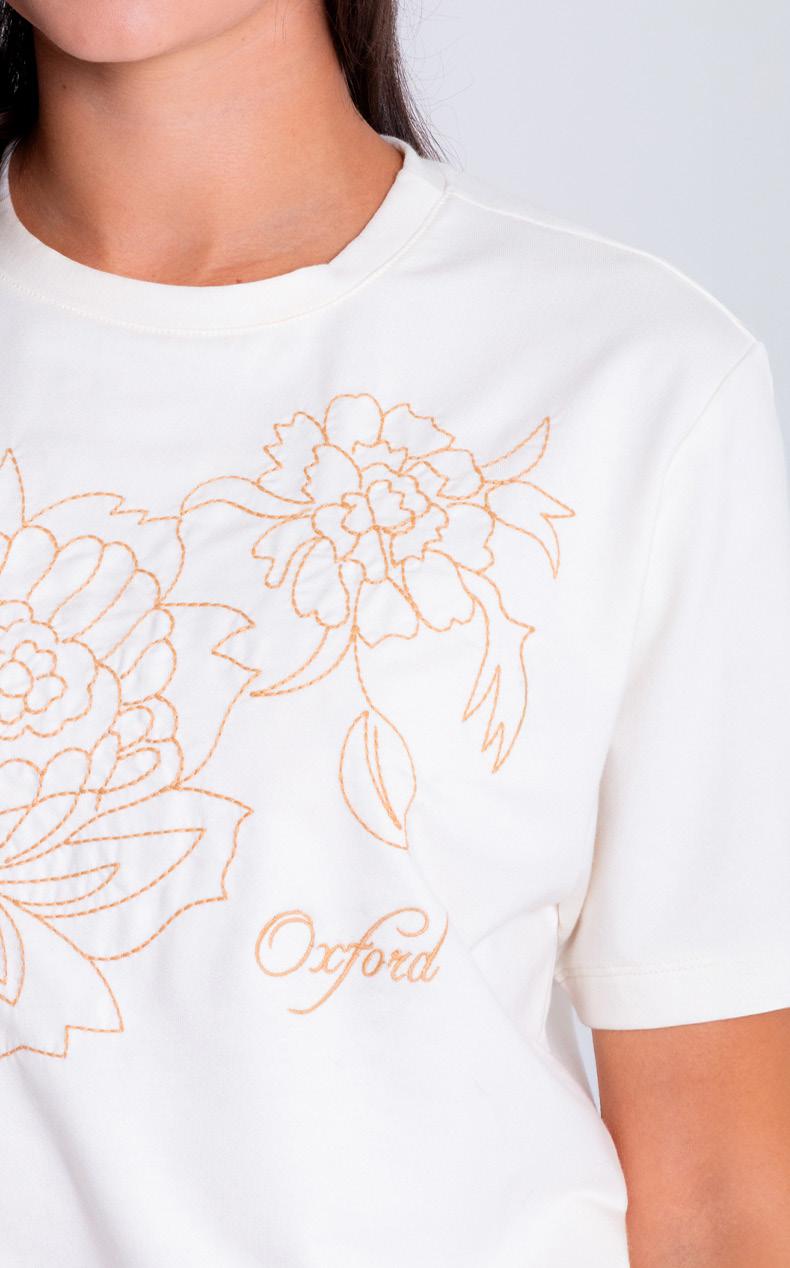 Camiseta Dama Oxford 641563 Cuello Redondo Ivory
