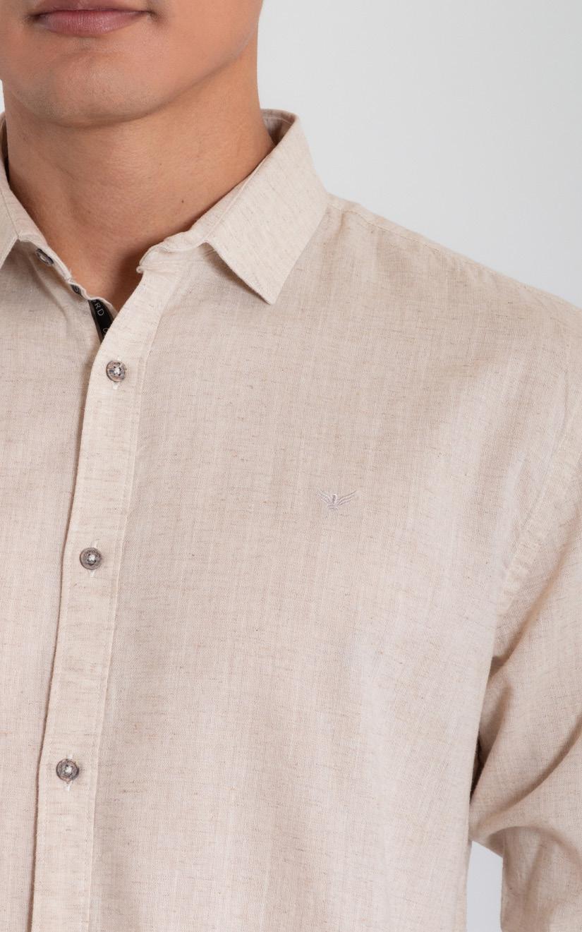 Camisa Manga Larga Oxford 032782 Regular Fit Crudo