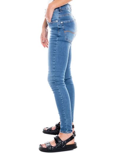 Jean Dama Color Blue 223406 High Waist Slim Fit Azul Medio