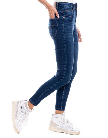 Jean Dama Color Blue 2I3401 High Waist Skinny Fit Azul Oscuro