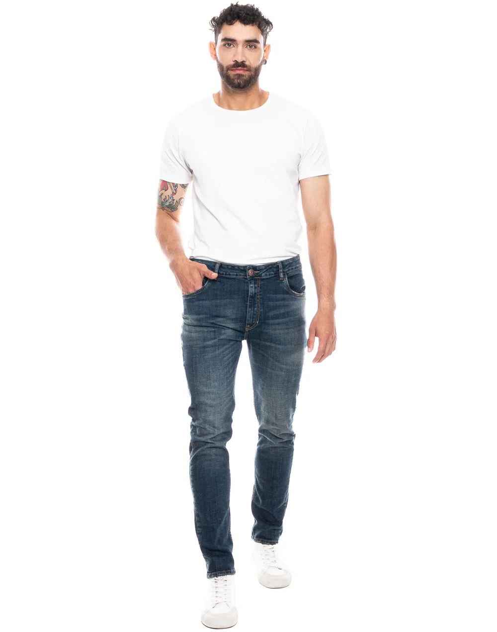 Jean Hombre Color Blue 321409 Slim Fit Azul Oscuro