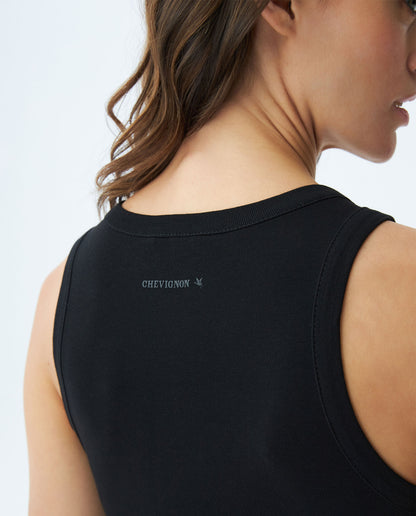 Camiseta Dama Chevignon 700E052 Basica Manga Sisa Negro