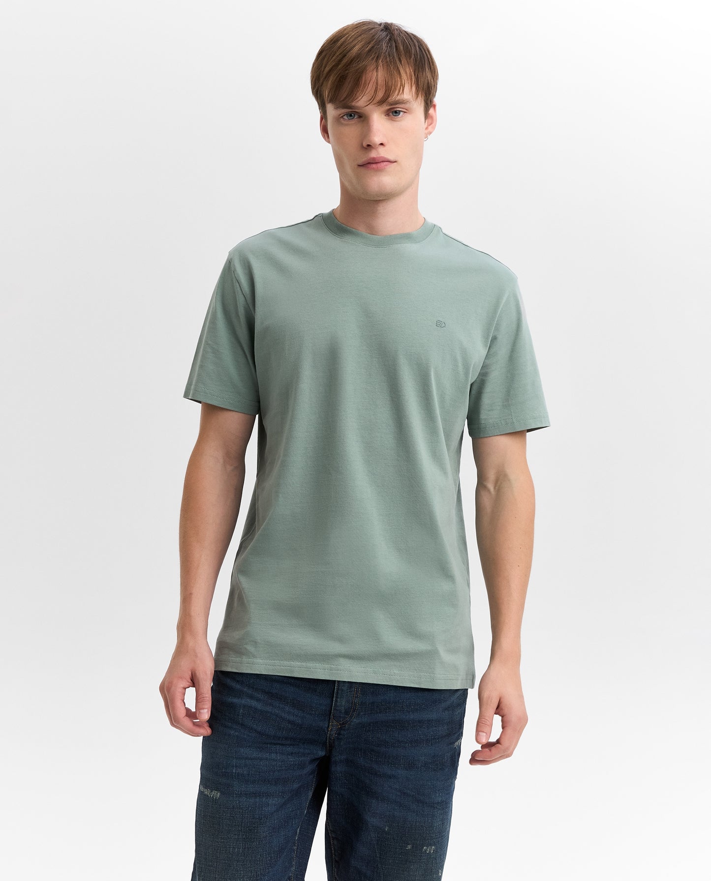 Camiseta Cuello Redondo Americanino 840F001 Slim Fit Verde Claro