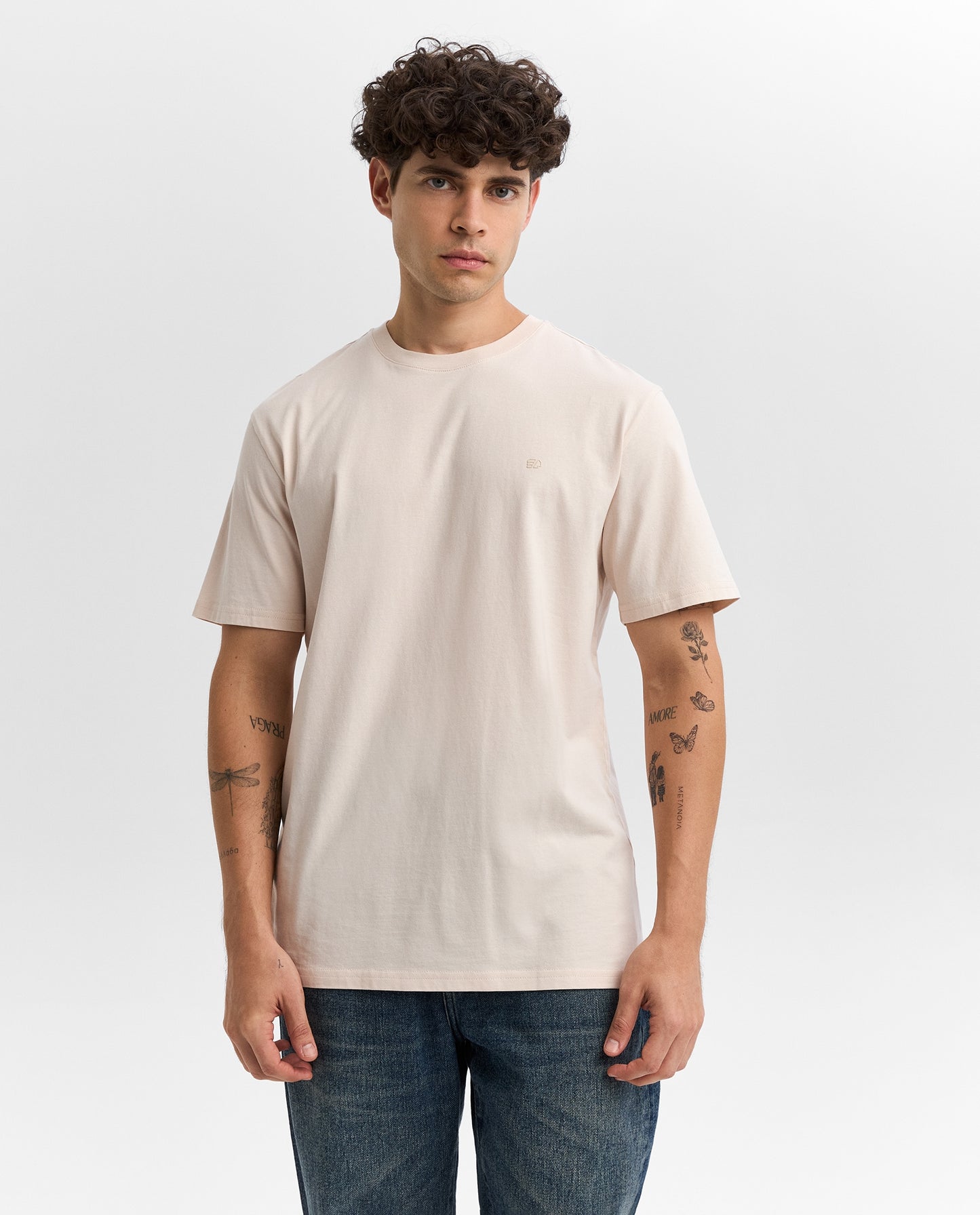 Camiseta Cuello Redondo Americanino 840F001 Slim Fit Crudo