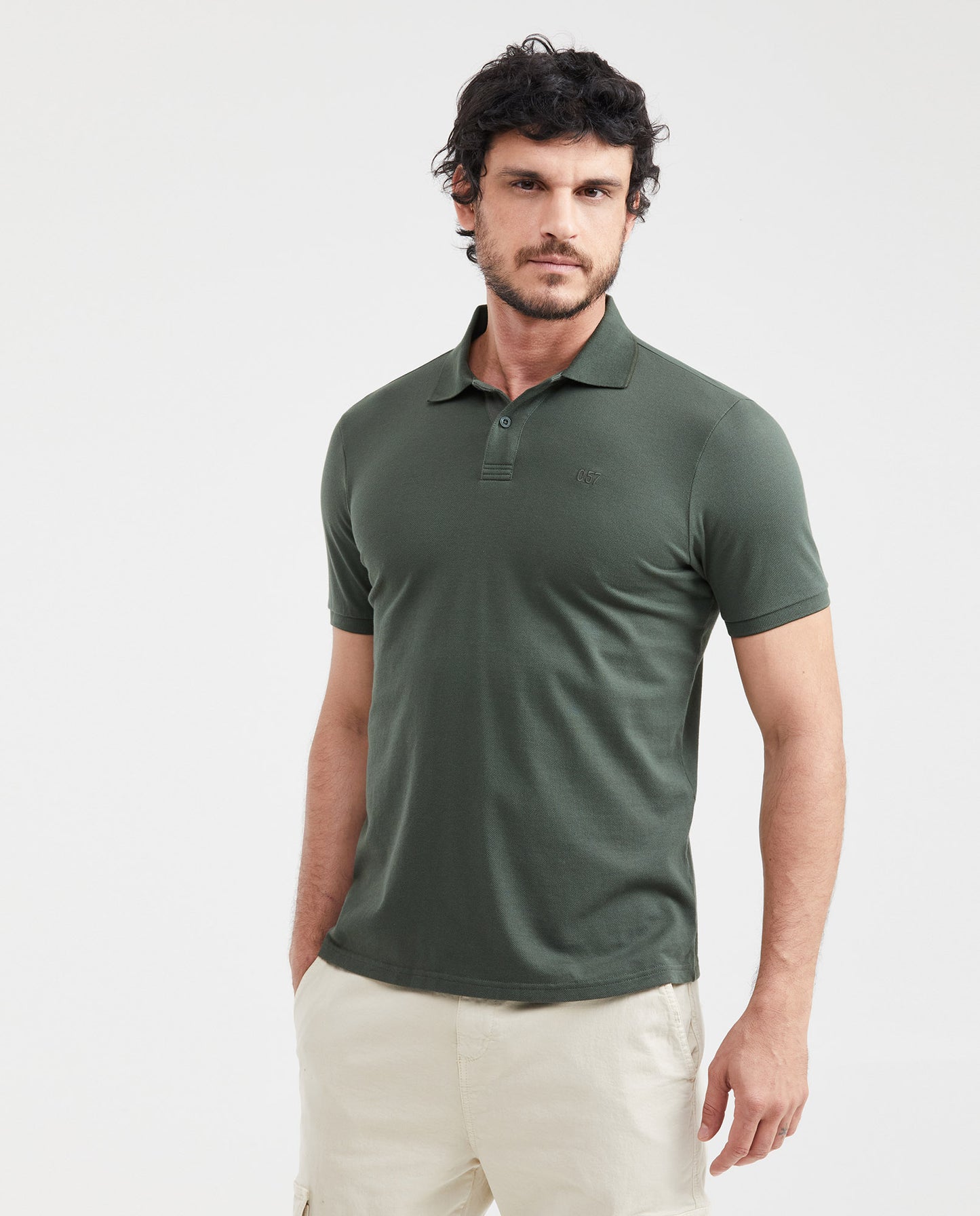 Camiseta Polo Chevignon 601G018 Slim Fit Verde Oscuro