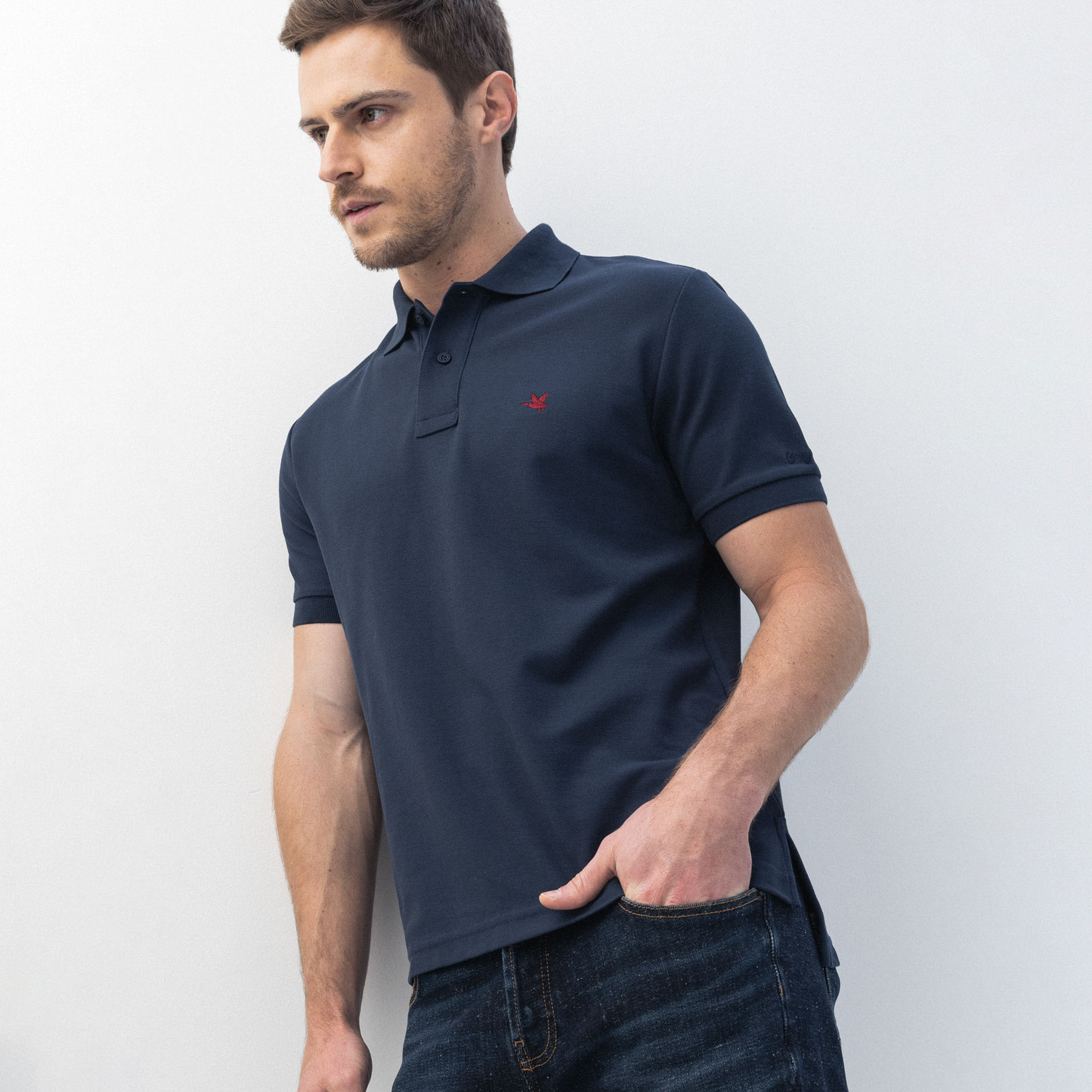 Camiseta Polo Chevignon 600A000 Classic Fit Azul Oscuro
