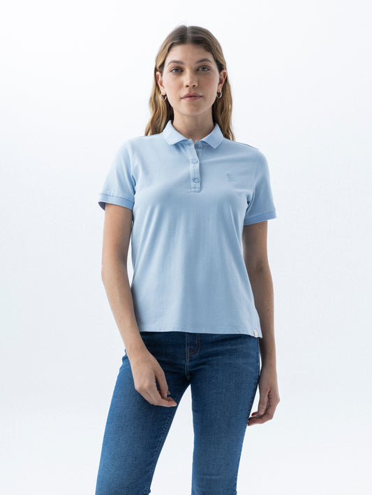 Camiseta Dama Americanino 600D007 Basica Polo Azul Claro