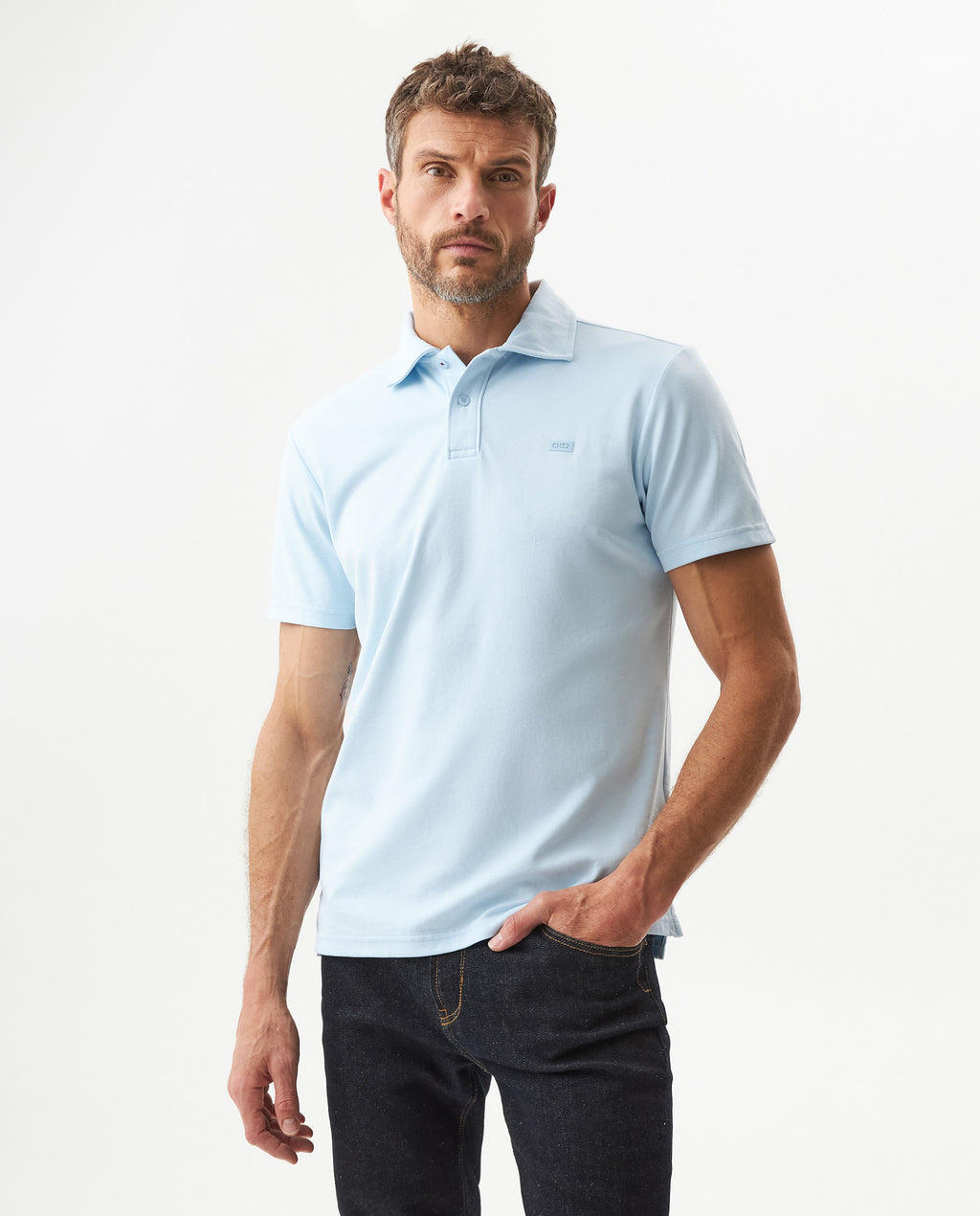 Camiseta Polo Chevignon 609G023 Slim Fit Azul Ligero Claro