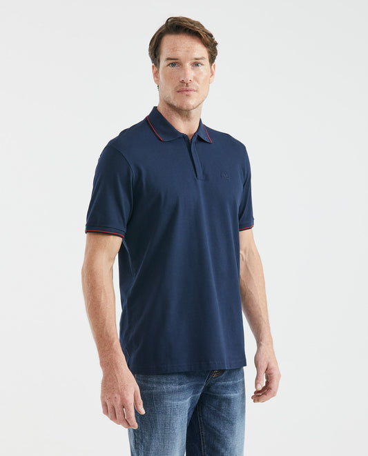 Camiseta Polo Chevignon 601F003 Classic Fit Zipper Azul Ultraoscuro