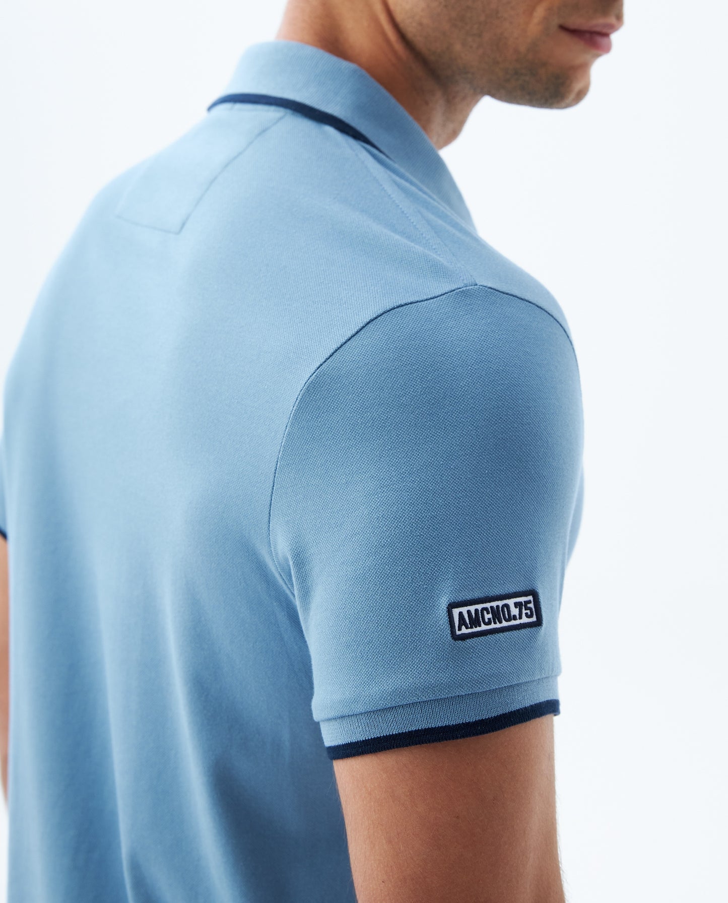 Camiseta Polo Americanino 800G001 Slim Fit Azul Medio
