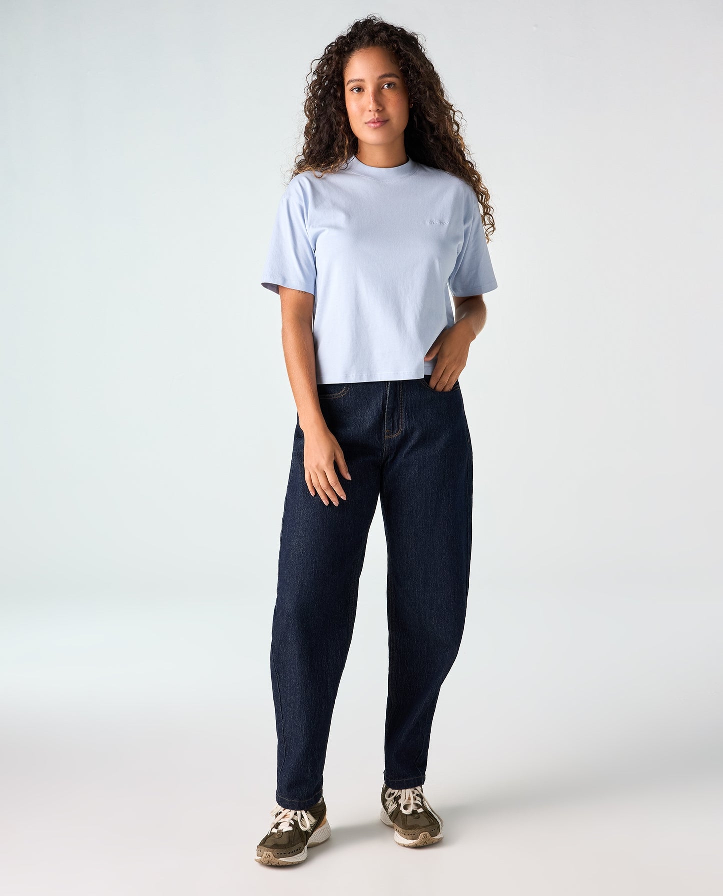 Camiseta Dama Americanino 600F002 Basica Cuello Redondo Azul Claro